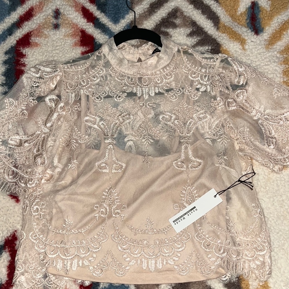 Top (shirt) Brand (Haute Monde) Color (Beige) Brand new!